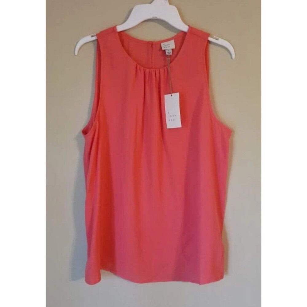 New Women's Sleeveless Shell Blouse - A New Day Coral Size XXL B25
